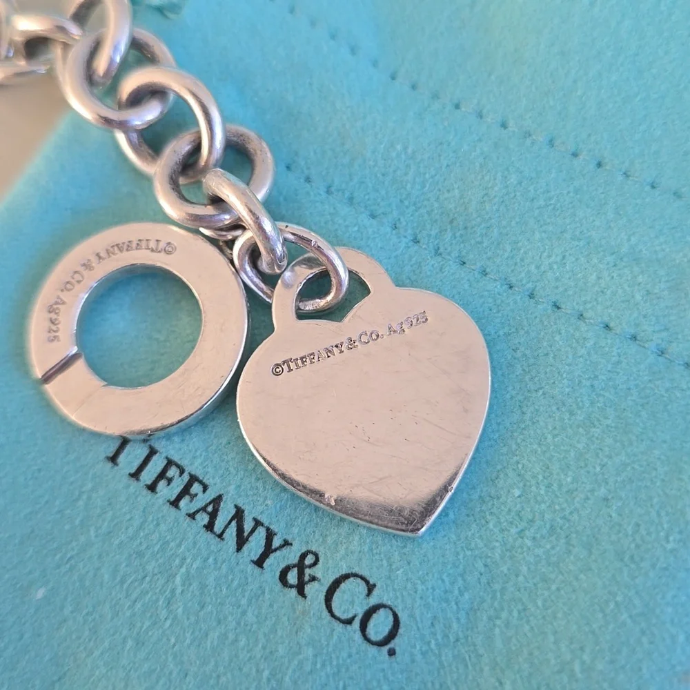 Return To Tiffany & Co  Toggle Heart Thick Bracelet Silver 7 Inch